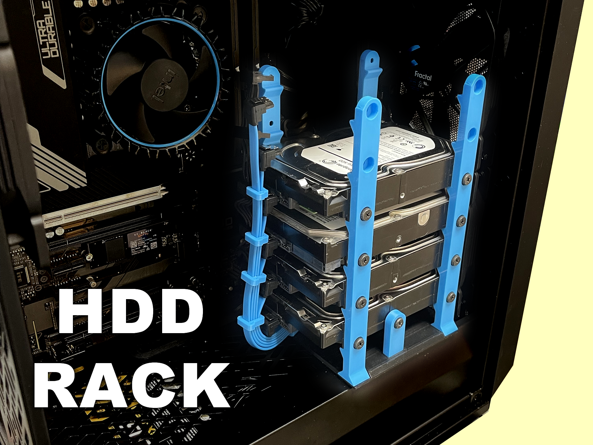 3.5" HDD Rack / Caddy / Holder (6 drives)