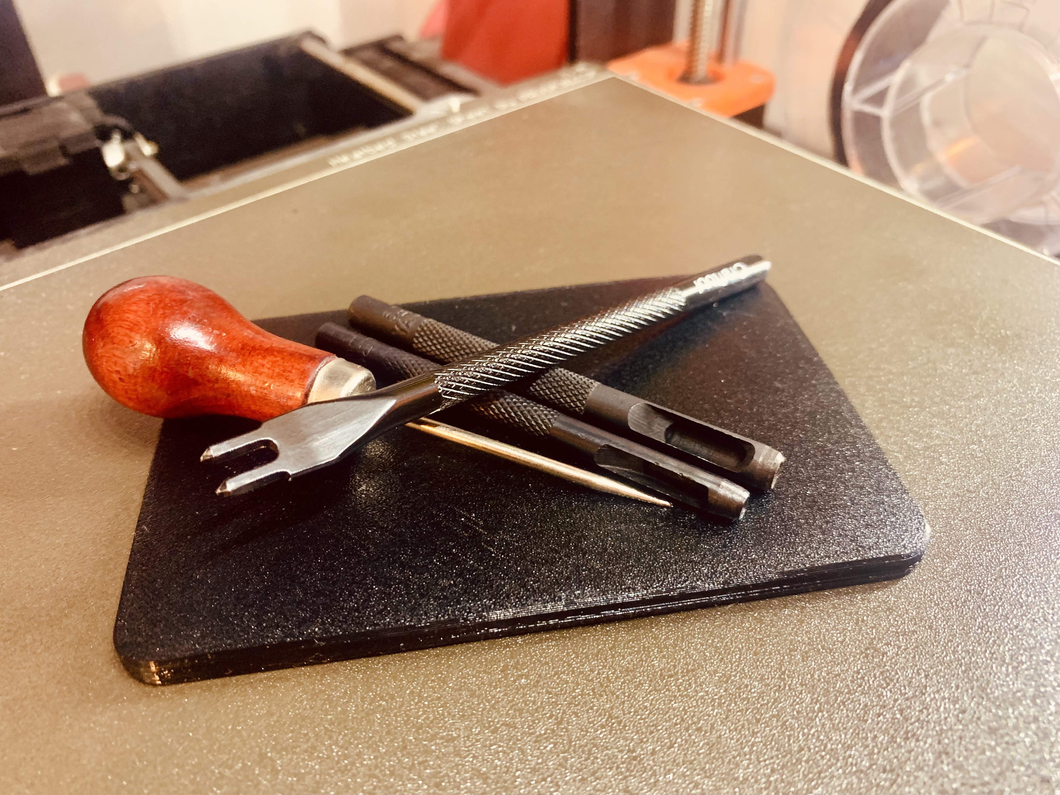 Pad for punching leather