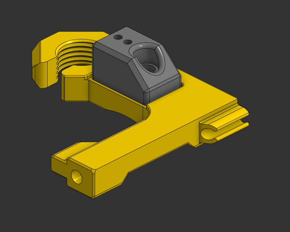 PG7 mount for Galileo 2 Extruder with wire slot and Umbilical Support Wire Mount