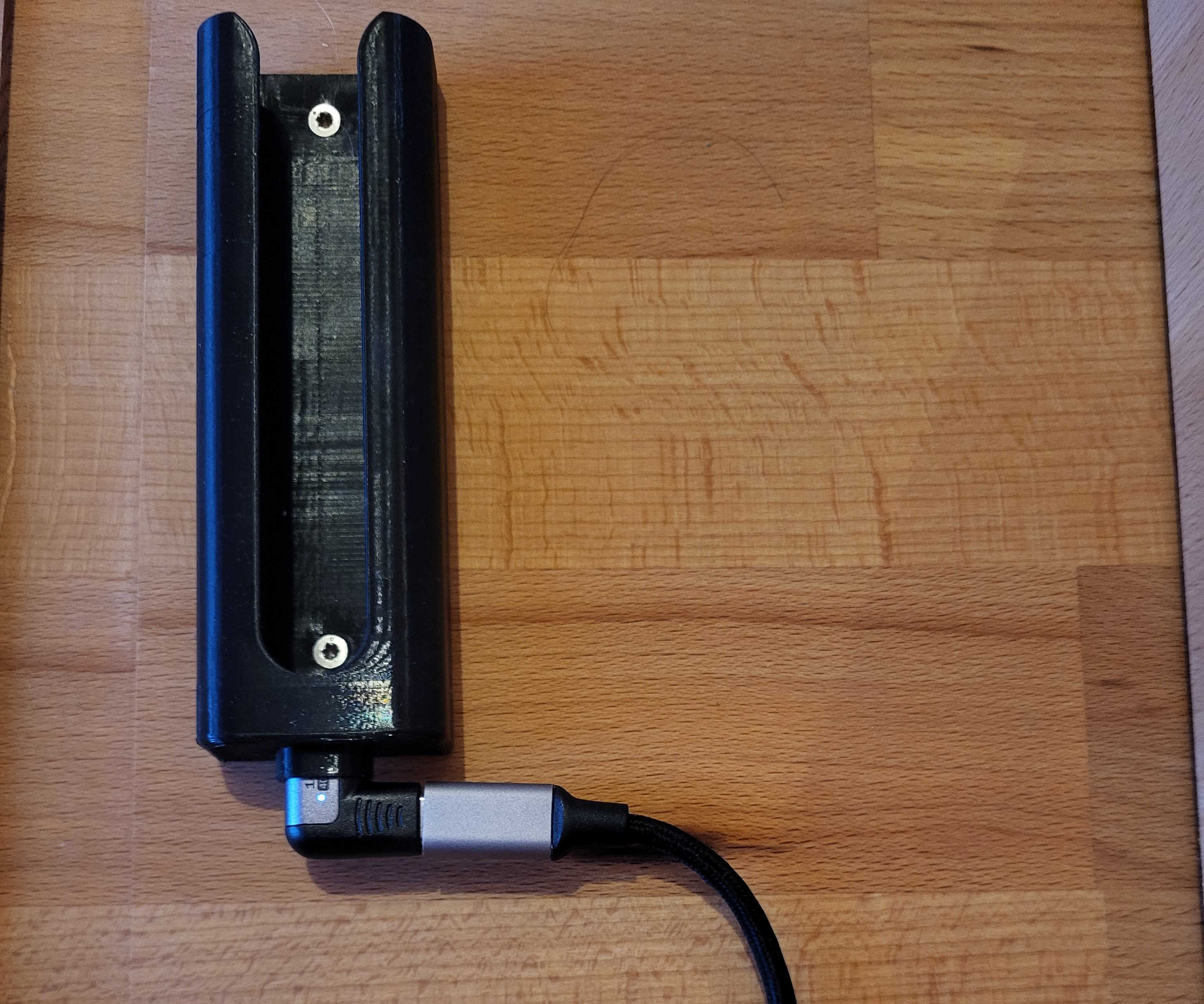Samsung remote under desk mount with hole for magnetic charging