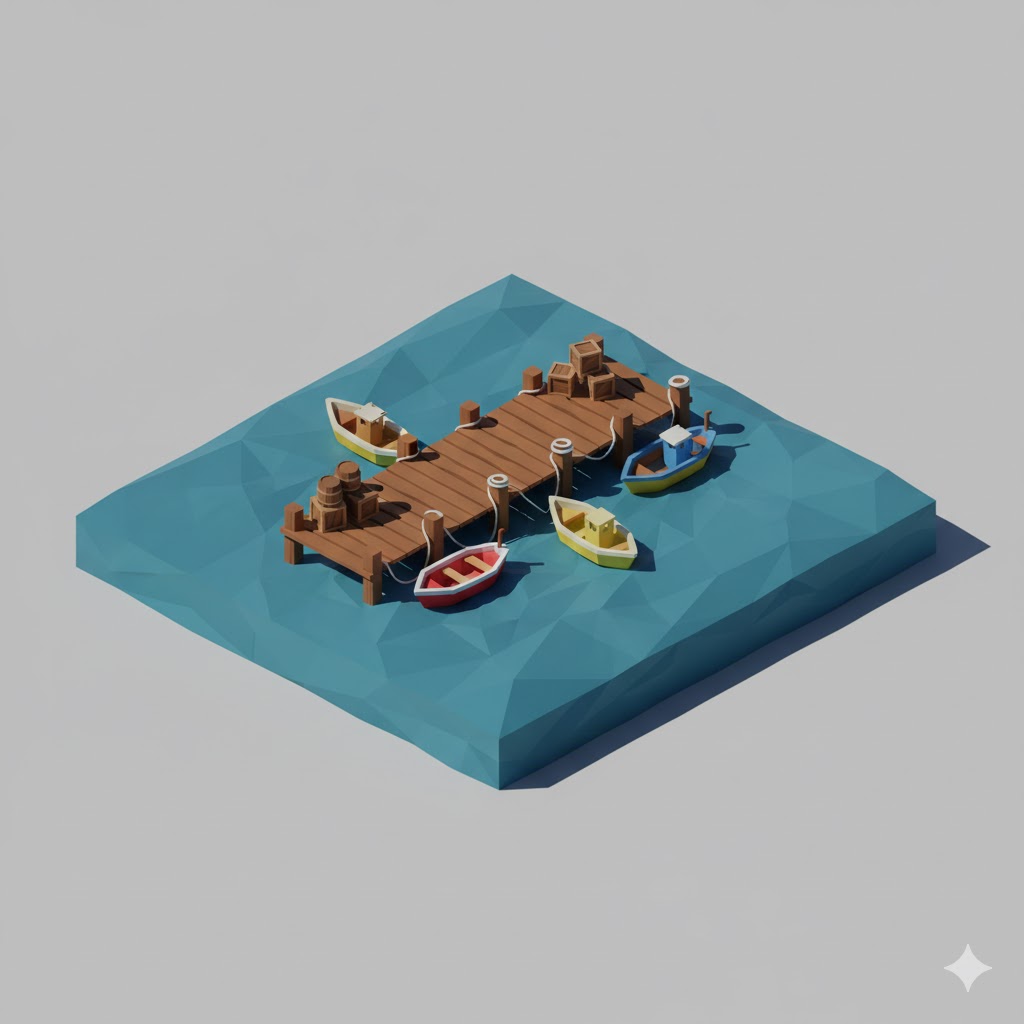 Low Poly Harbor Dock