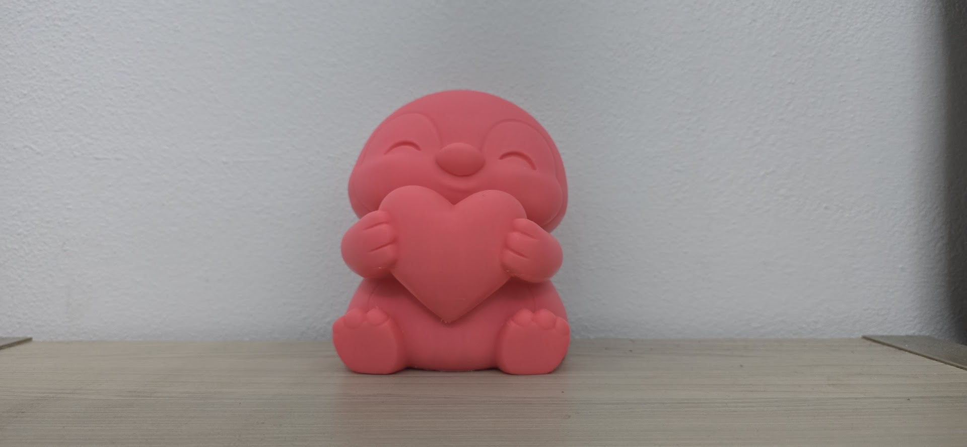 Cute Valentine Penguin with Heart Statue