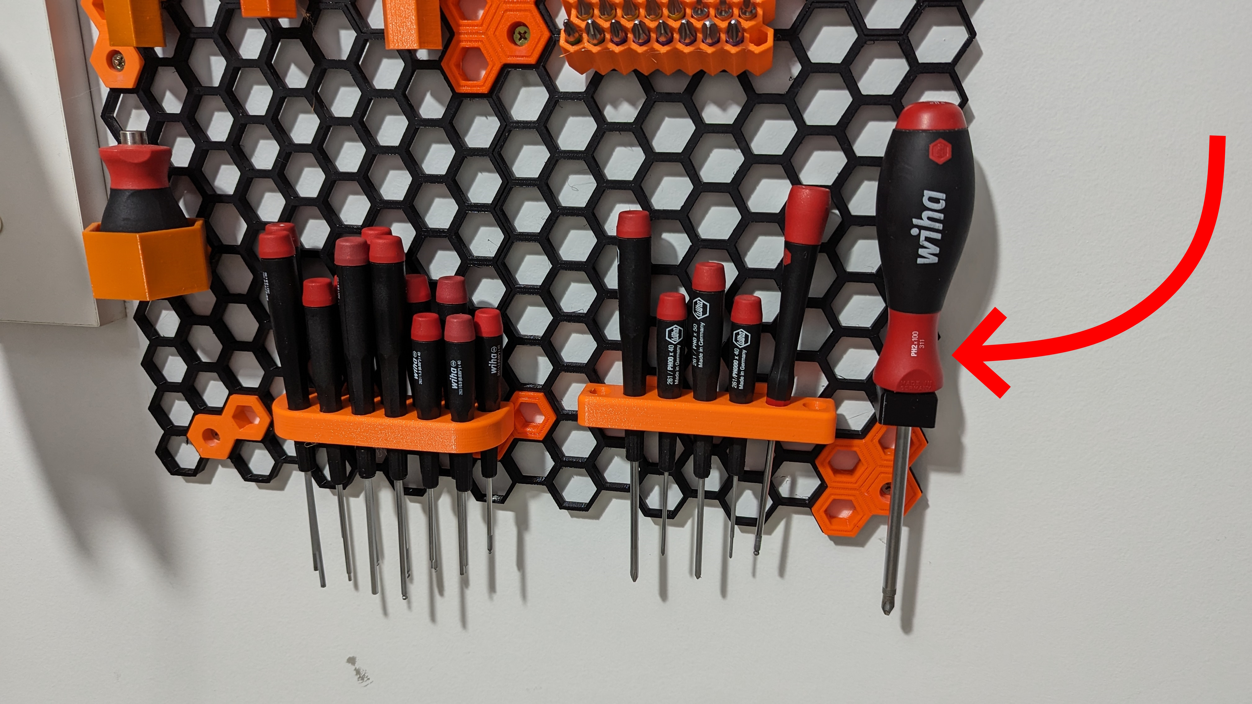 Wiha PH2x100 - screw driver - Honeycomb storage wall