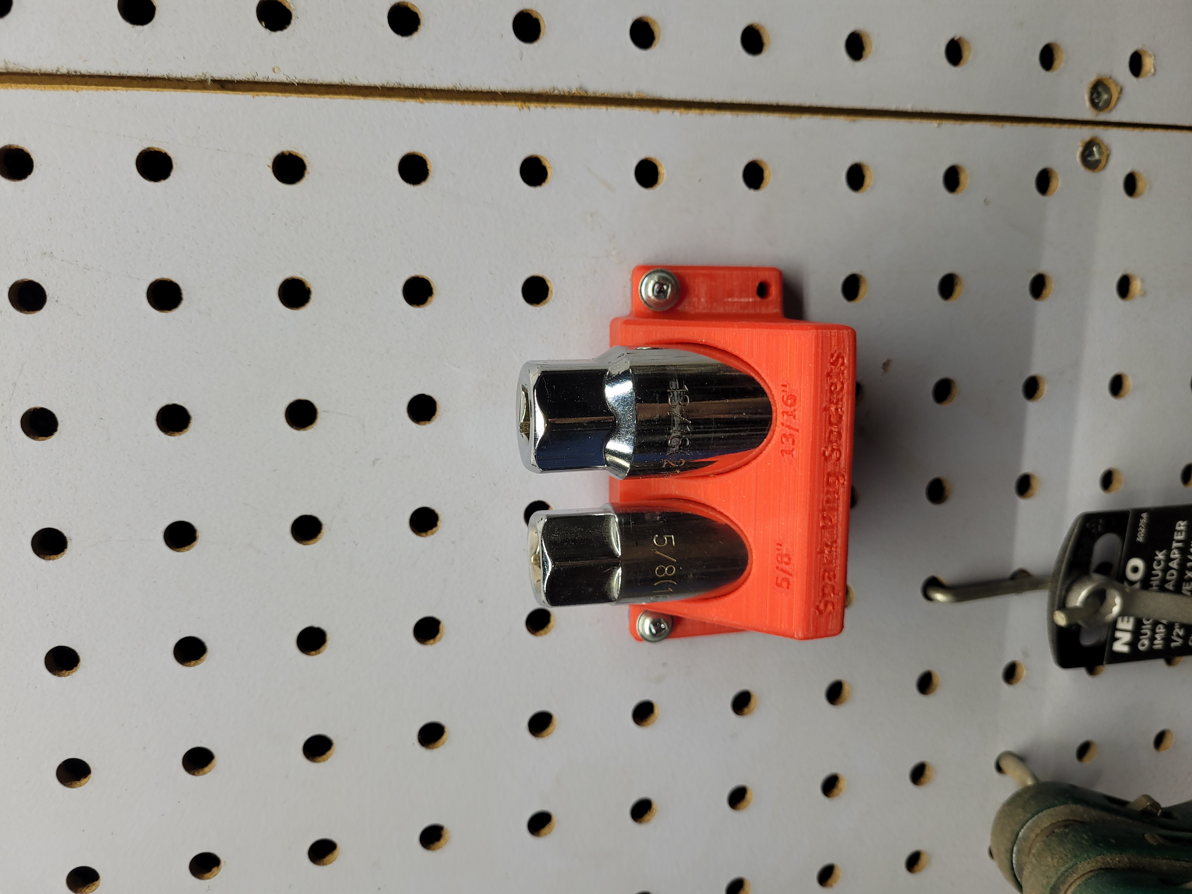 Pegboard Spark Plug Socket Holder