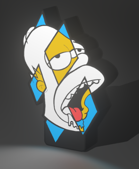 LightBox – Homero Fragmentado: Estilo abstracto pop art