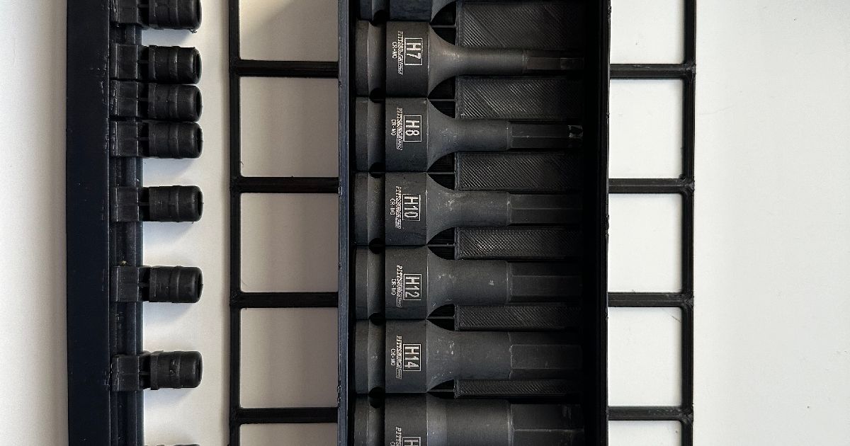 Gridfinity Pittsburgh Pro (Harbor Freight) 1/2"drive 8piece impact