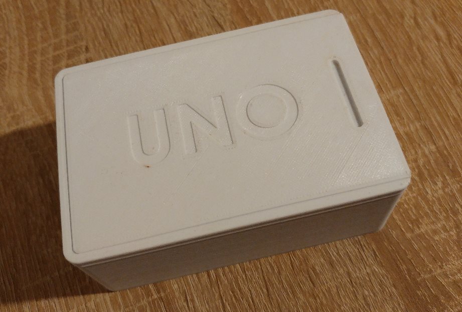 Uno card game sliding lid box