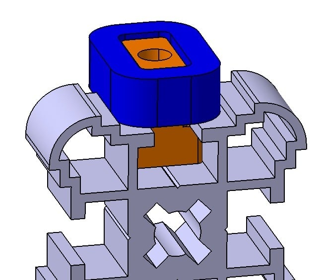 T-slot block and spacer for Velleman K8200 (Alfer Coaxis 27,5)