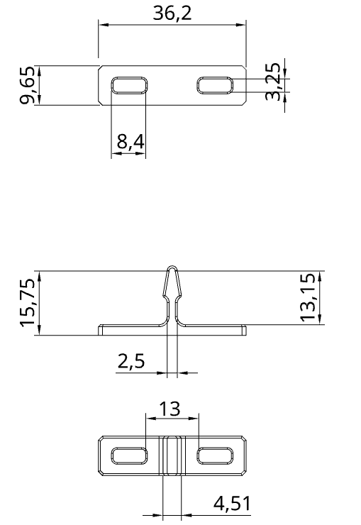 Latch tongue for Jysk & Ikea cabinets