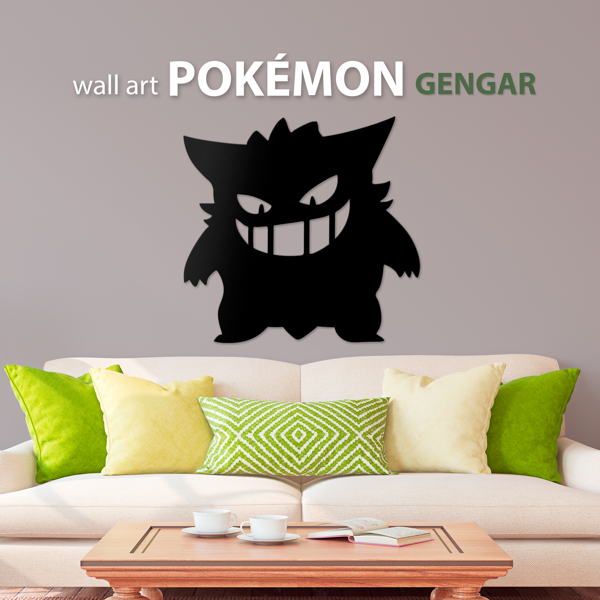 Pokemon Gengar Wall Art Decoration
