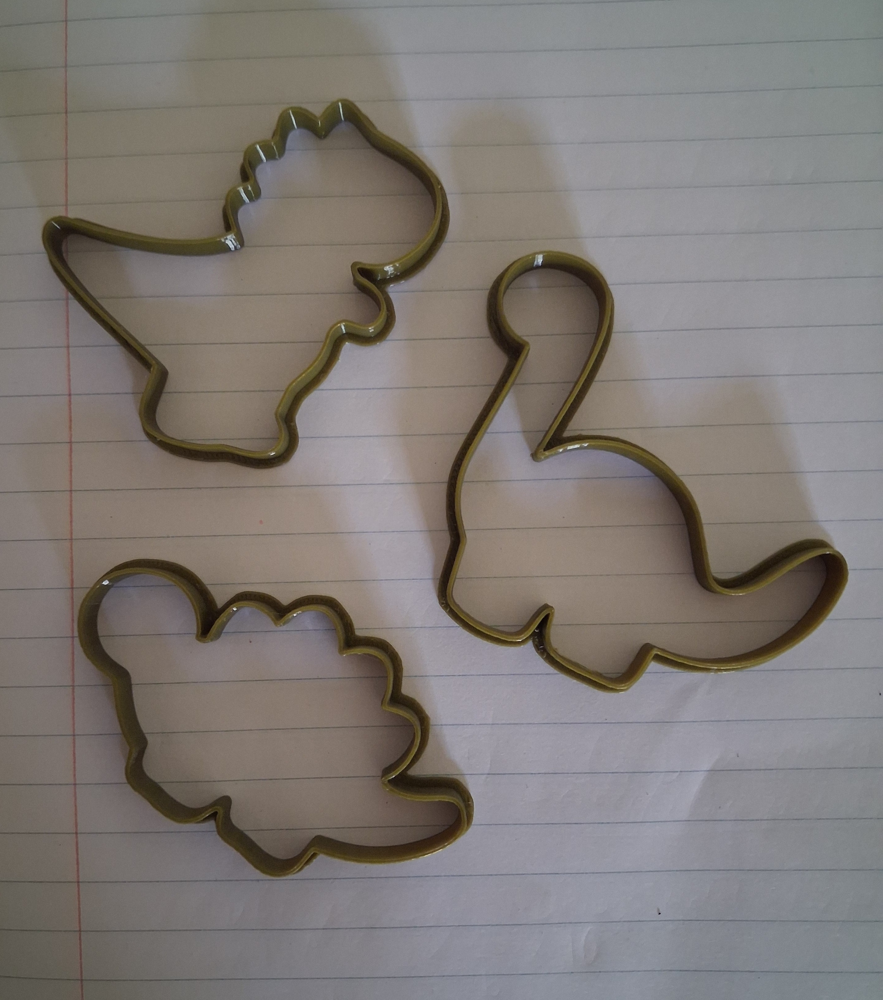Dino Cookie Cutters (Outline) 3D model
