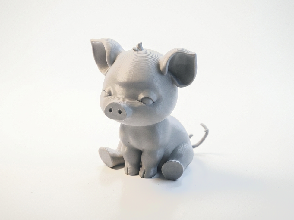 Chibi Piggy Sitting Figurine Cute 3D Printable