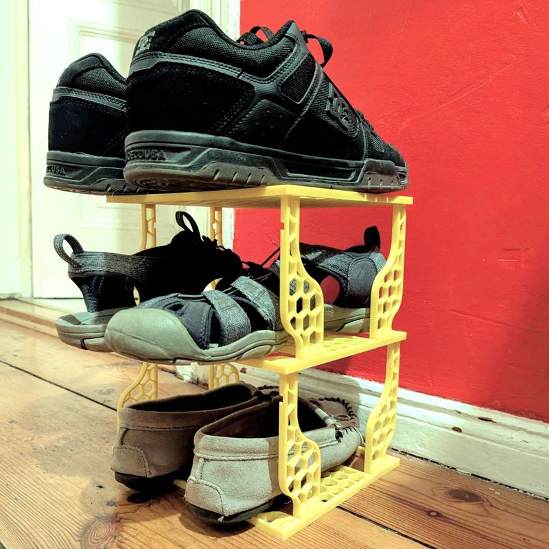 Folding Shoe Rack V2 - Print-in-Place by transformat | Download free ...