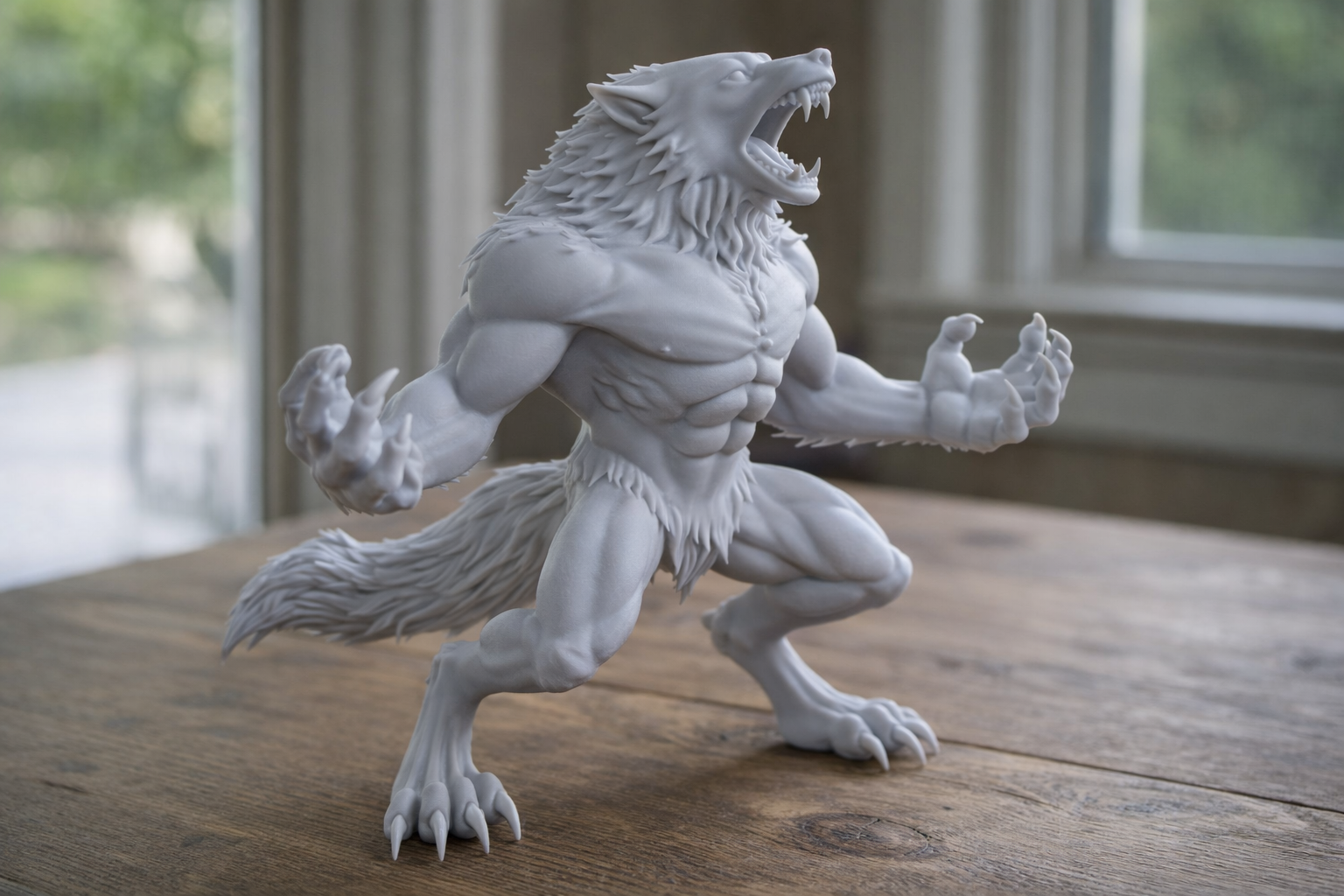 Fierce Howling Werewolf (High-Detail Printable Model)
