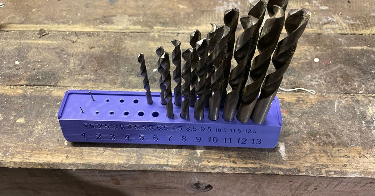 Gridfinity Drill Bit Holder by Wolfgang Download free STL