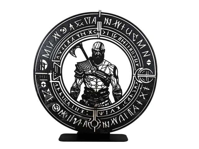 Geometric Low Poly Runic Circle Kratos