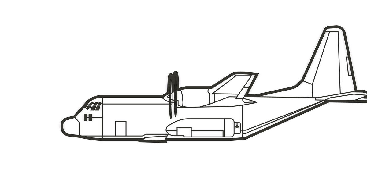 C-130 - Side View - Silhouette by Chris D | Download free STL model ...