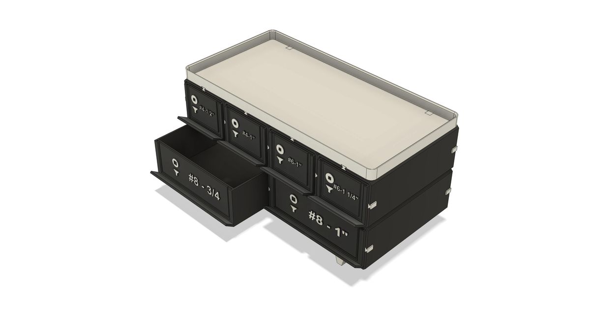 Small parts bins for Harbor Freight parts storage case (#93928) by tinicuro, Download free STL model
