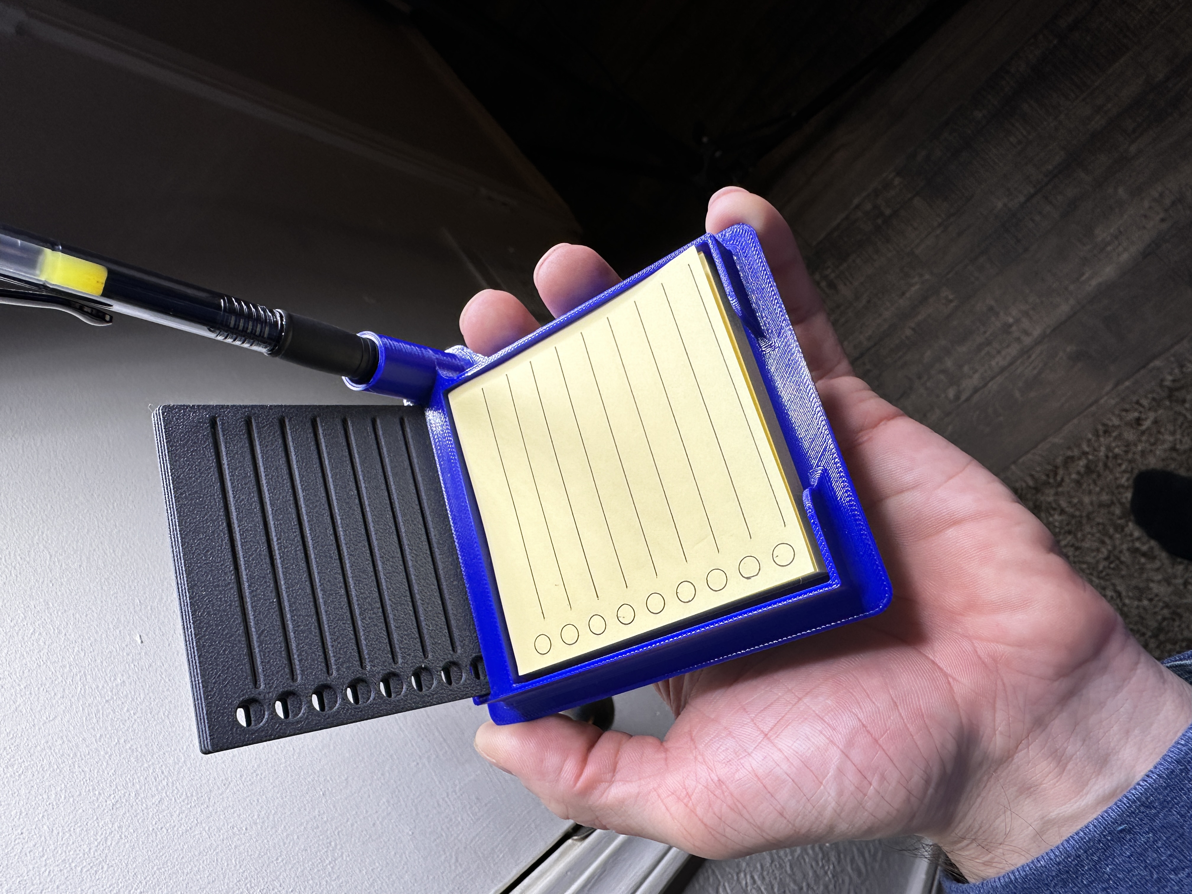 Sticky Note holder with pen