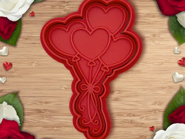 Valentine - Love balloons cookie cutter / stamp