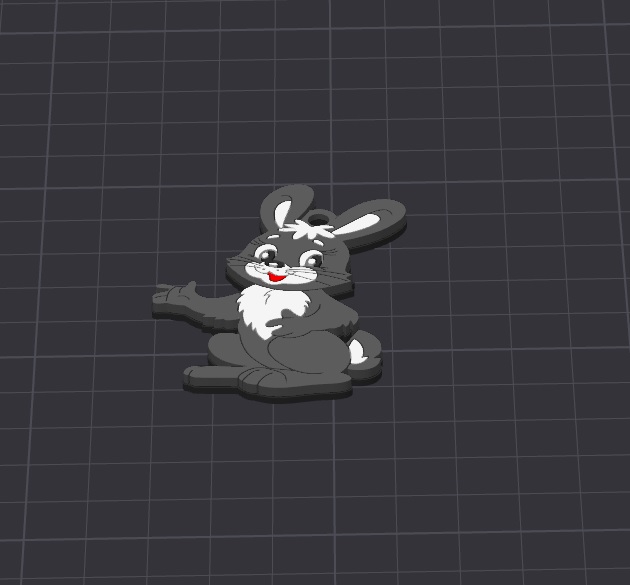 cute animal , reg the rabbit multicolor keychain / necklace charm