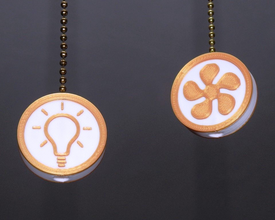 Custom Ceiling Fan Chain Pulls (OpenSCAD)