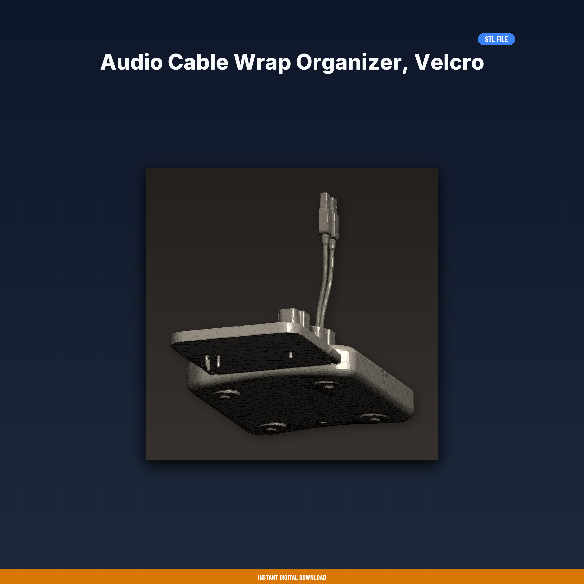 Audio Cable Wrap Organizer, Velcro Style Clips, Keeps Cables Tidy, - 3D Printable STL File