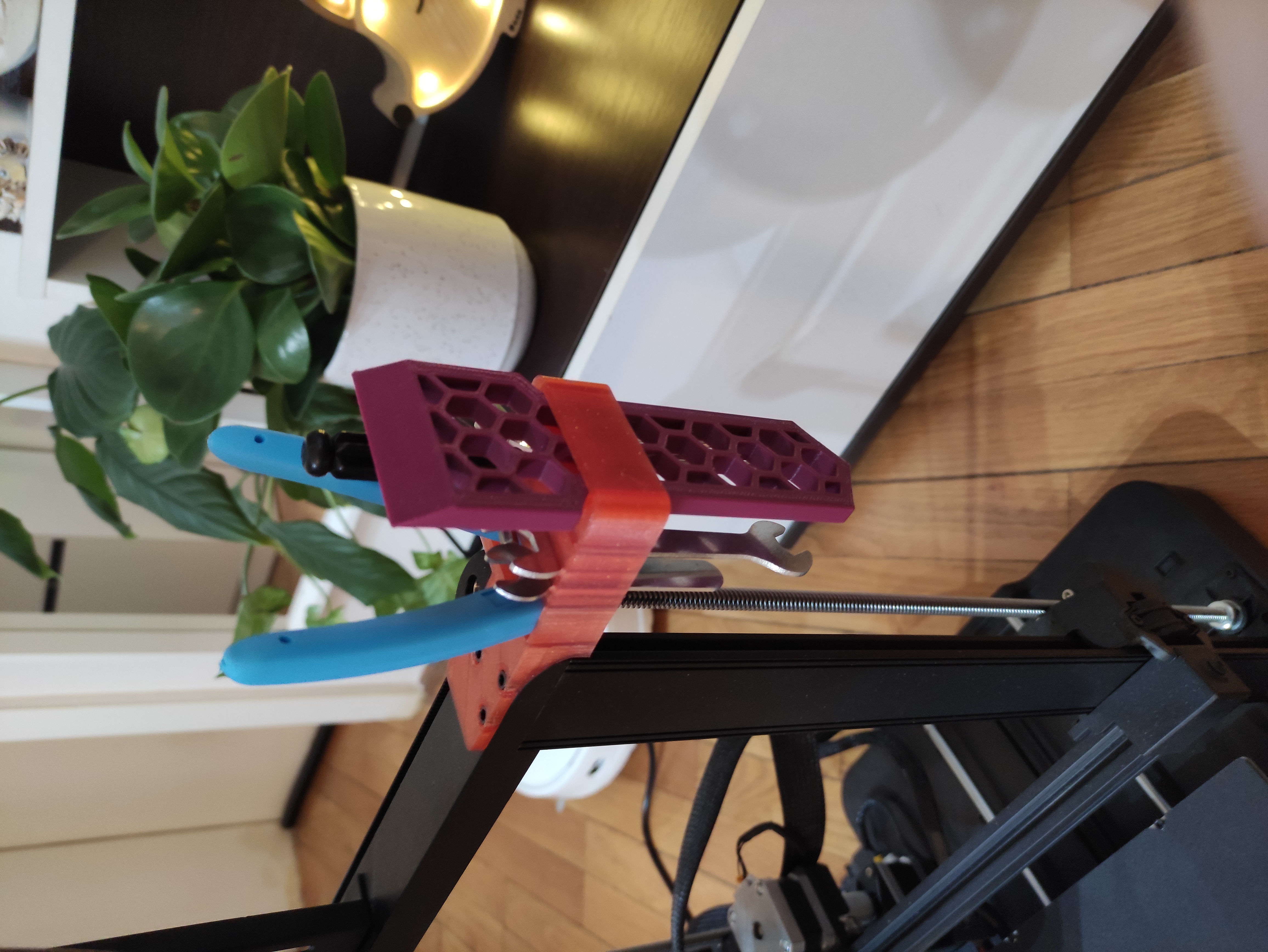 Ender-3 V3 SE Tool Holder with HexScraper place 3D model thumbnail
