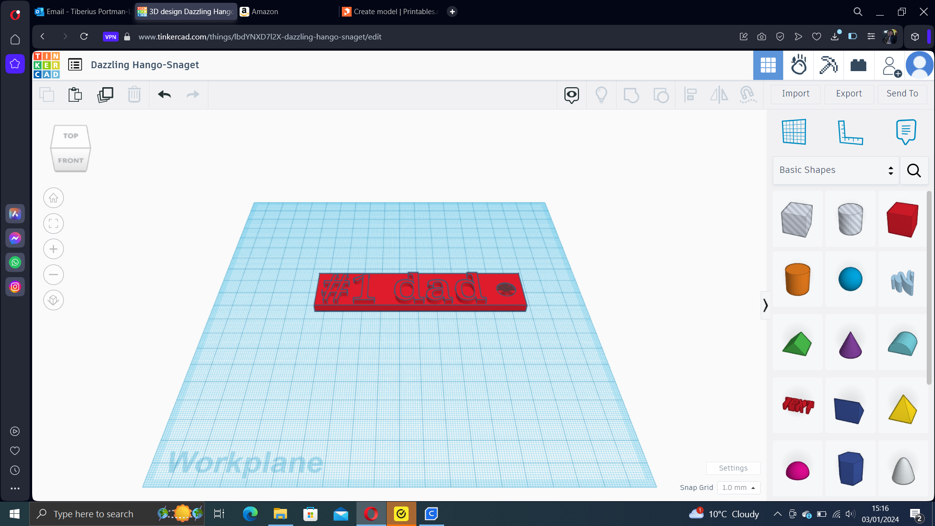 #1 dad keychain by ti pl | Download free STL model | Printables.com