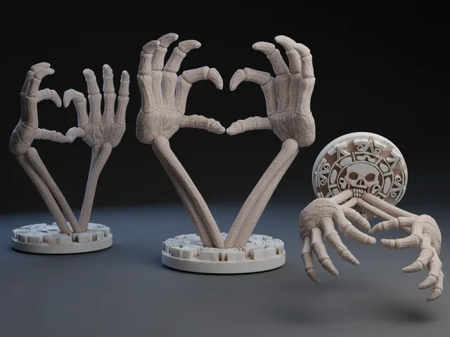 Skeleton hands making heart shape
