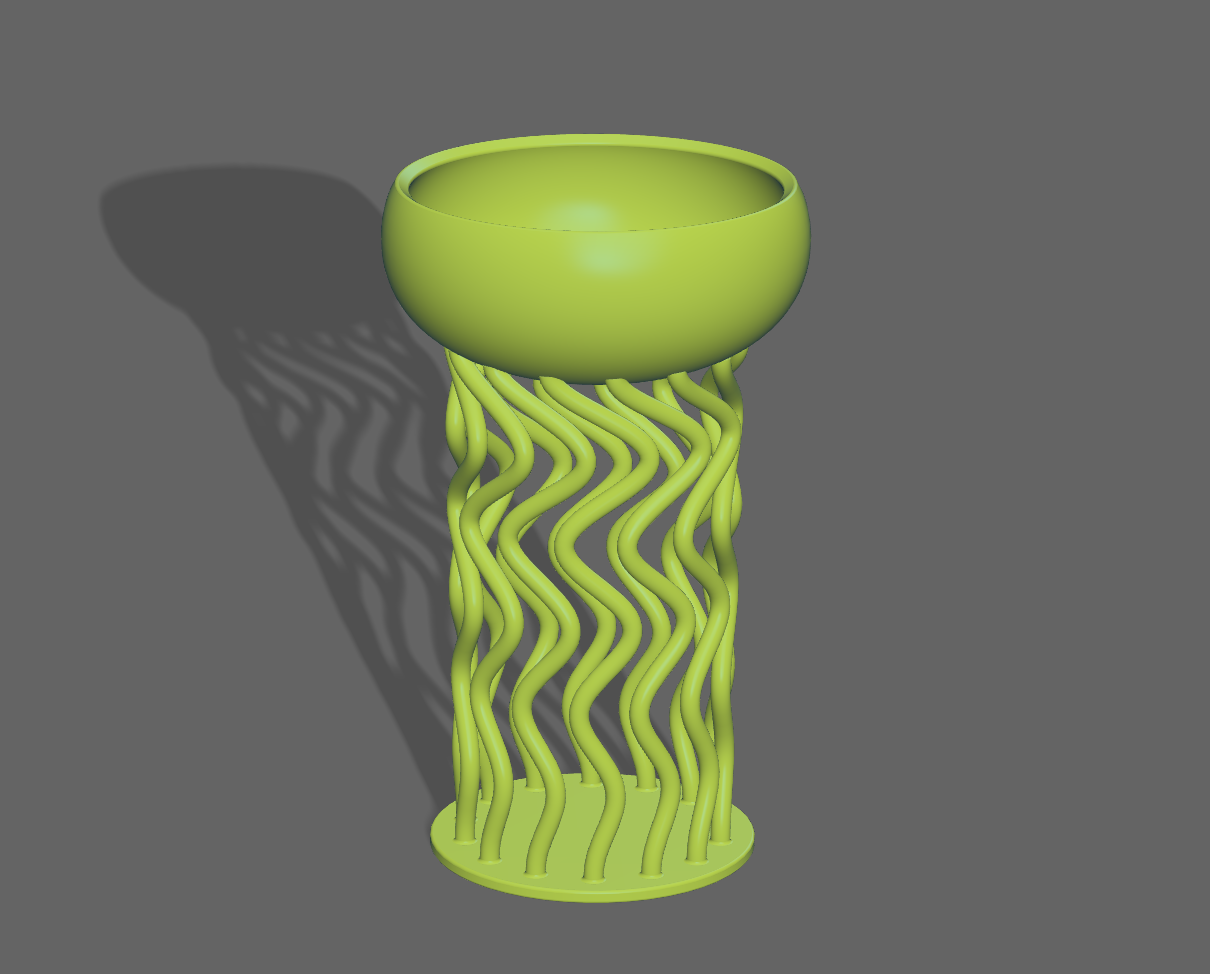 Bowl with wavy legs