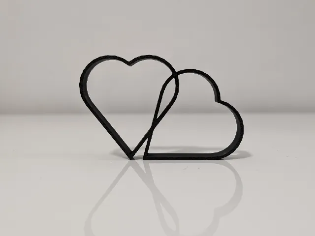 Minimalist Line Art Lying Hearts