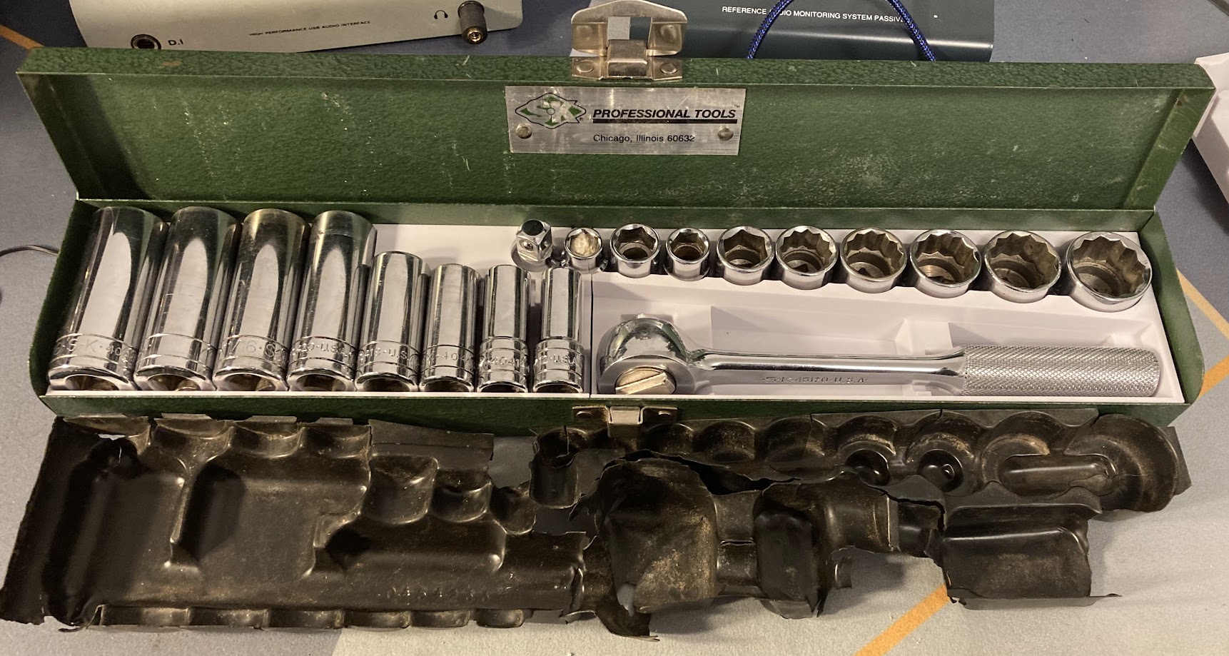 S-K 3/8" Drive Ratchet Socket Set Case Insert Tray