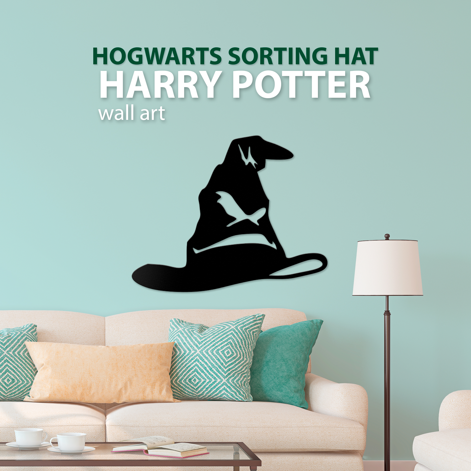 Hogwarts sorting hat wall art decoration