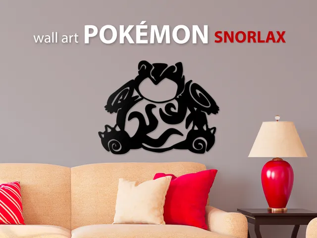 Pokemon Snorlax in tribal style wall art decoration