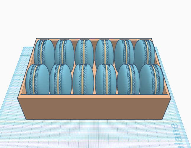 One-dozen macaron box w/macarons