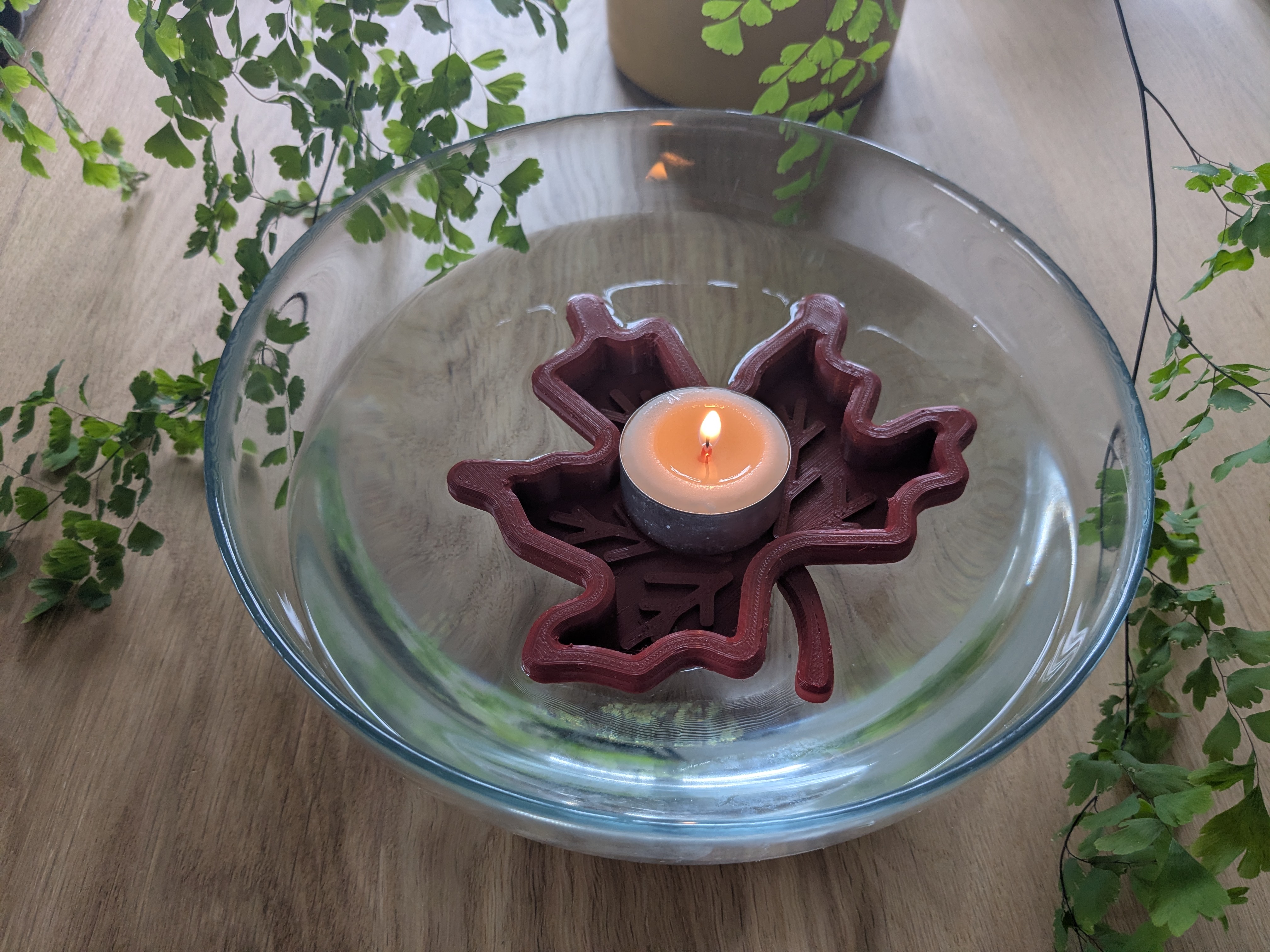Floating Maple Leaf - Candle Holder