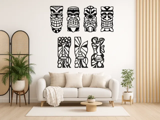 WallArt - Tiki Art Tiki Masken