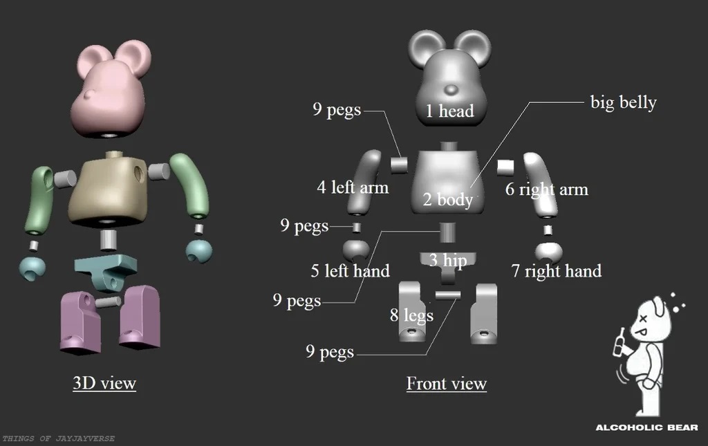 Miniatura 2 do modelo 3D Bear Brick