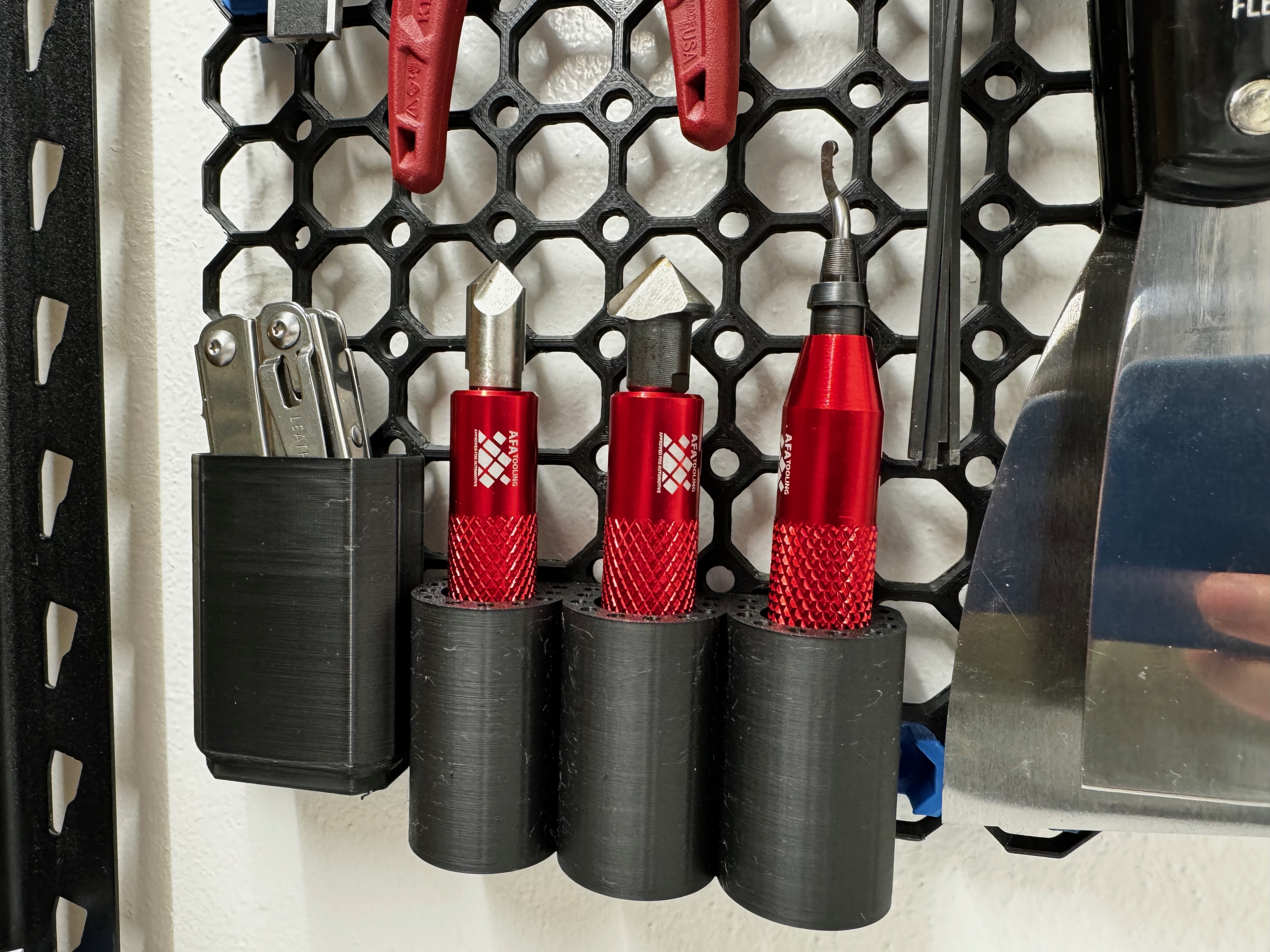 AFA Deburring Tool & Cutter Holder (3-up) - Multiboard Remix (Snap Connector) 3D model thumbnail