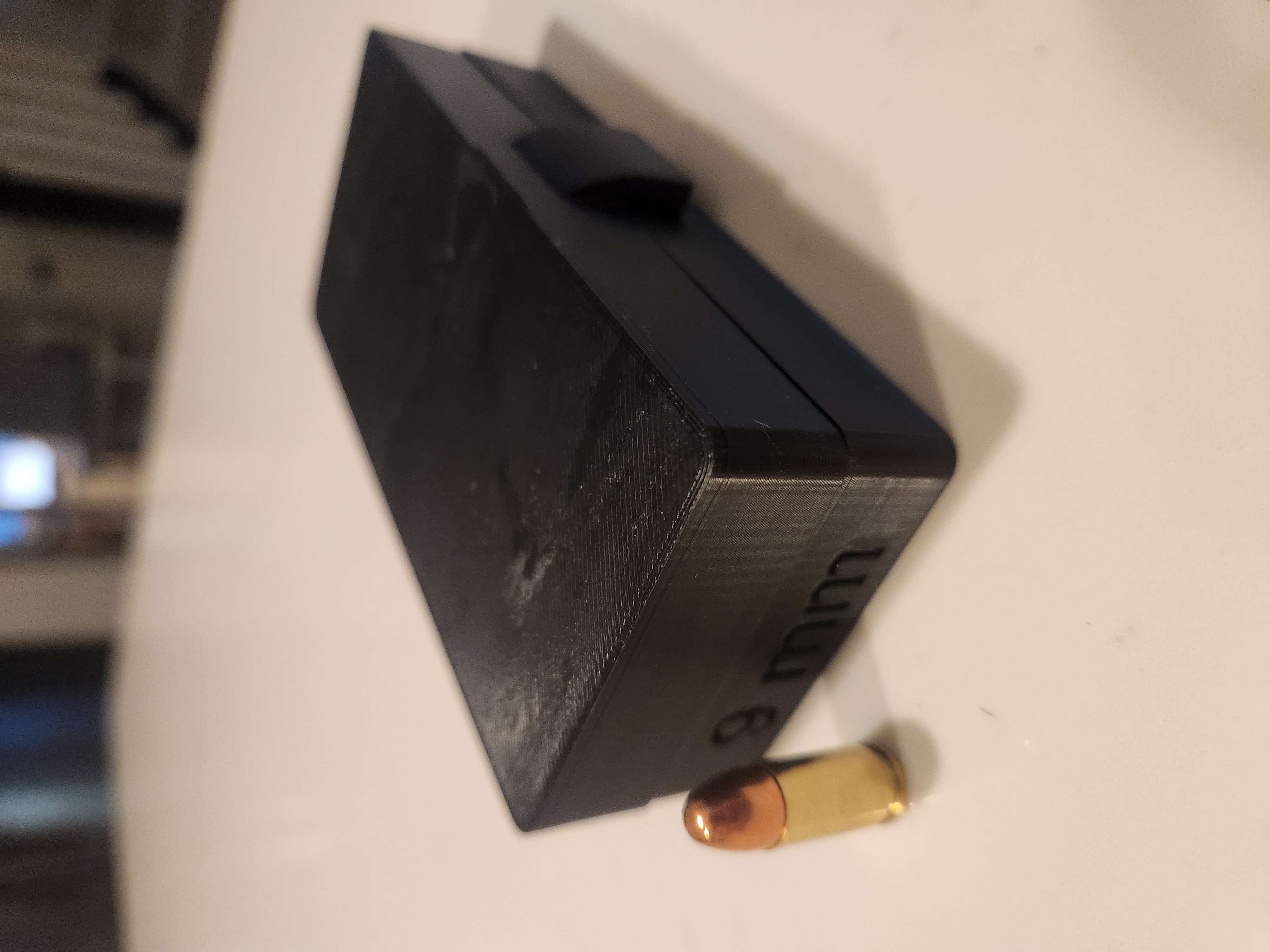 9mm 50 Round Case. Printable Hinge.