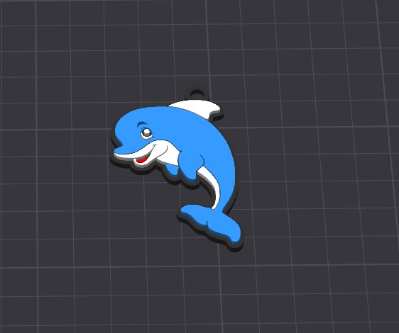 cute animal , dolly the dolphin keychain / necklace charm