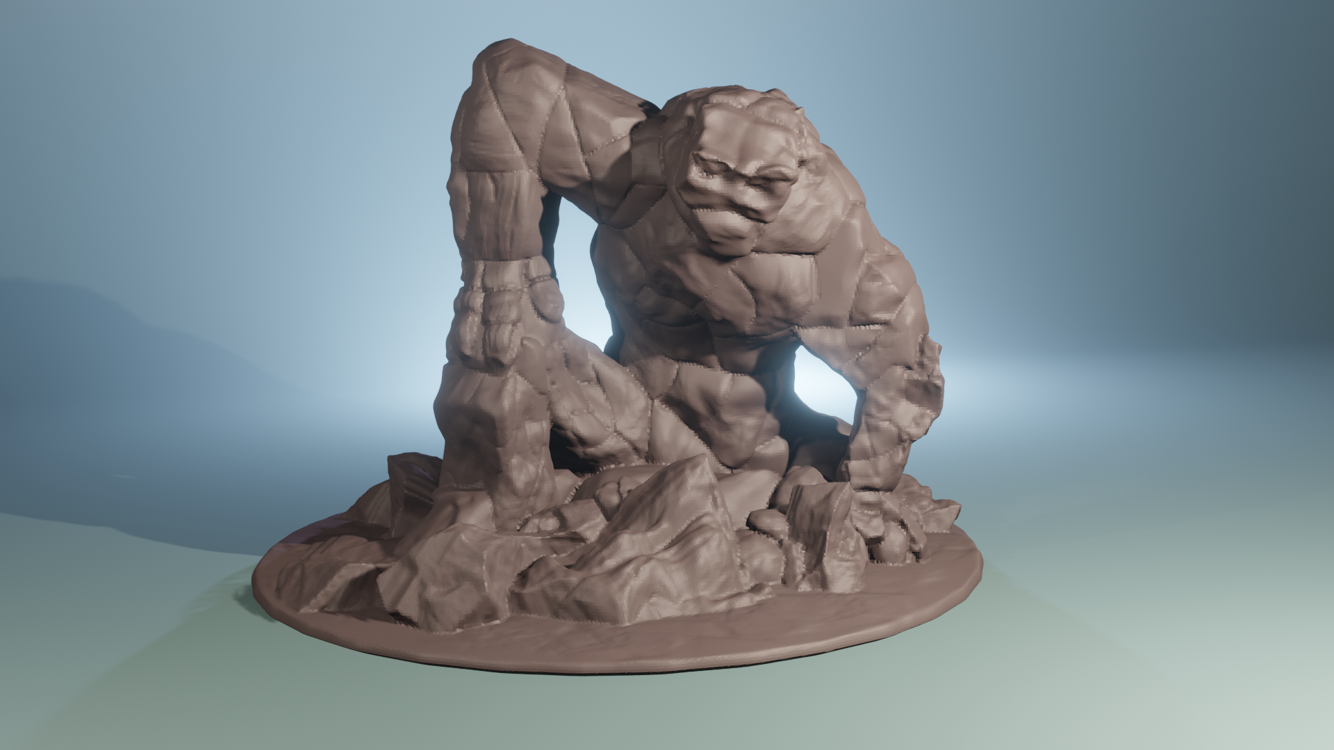Earth Elemental - D&D Miniature  (Supportless/FDM Friendly)