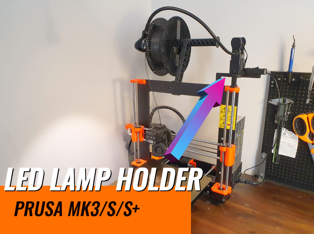 LED lamp holder for Prusa MK3/S/S+