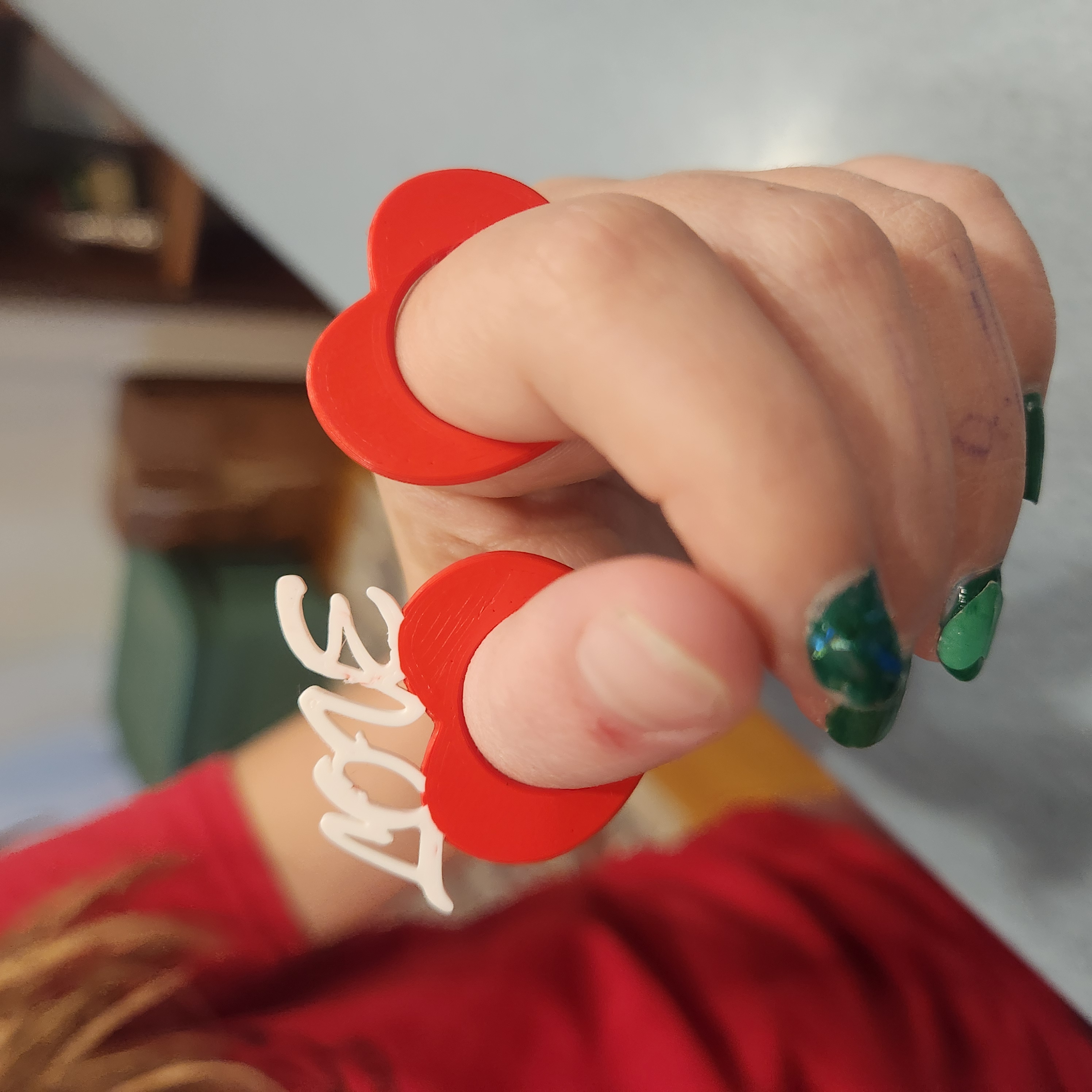 Valentine's Day Simple His/Hers Heart Shaped Ring with Love