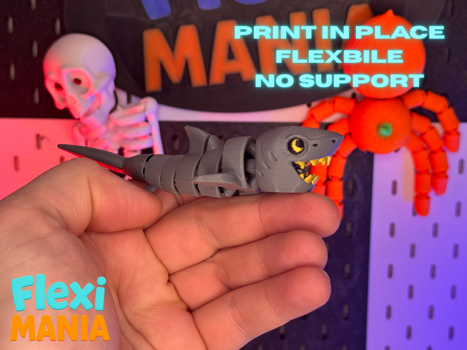 Flexi Shark | Print-in-Place Articulated Shark – No Supports Needed — thumbnail 4