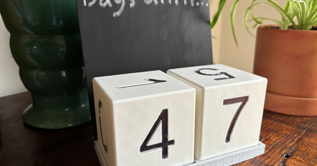 Chalkboard Countdown Blocks by Anthony Cerqua Download free STL model