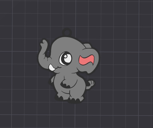cute animal , alfe the elephant keychain / necklace charm