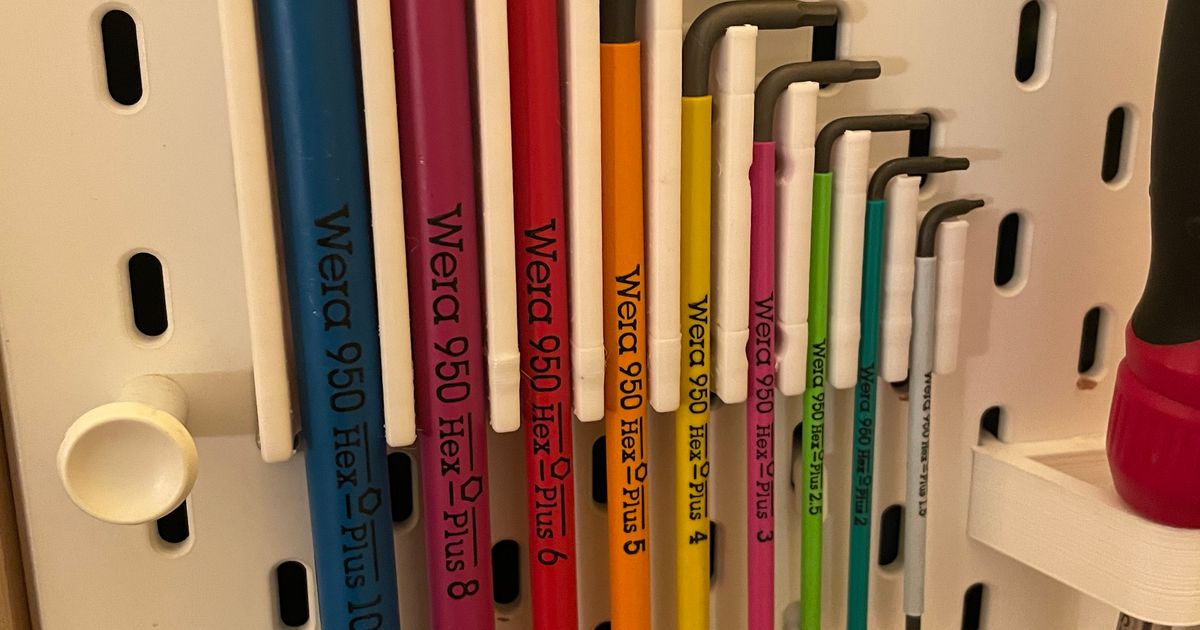 IKEA Skadis Wera hex keys magentic mount REMIX (Split and 8mm and 5mm