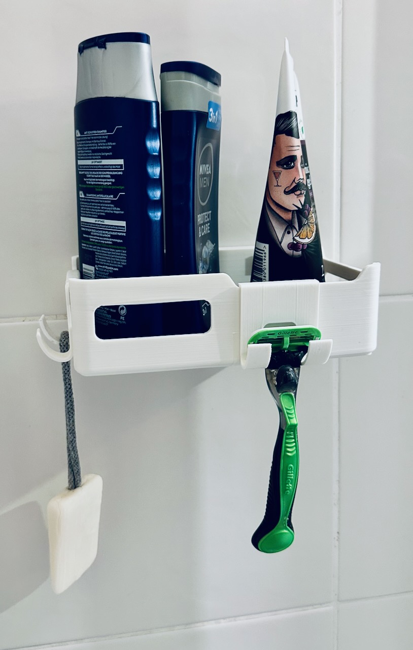 Shower Shelf with Hooks